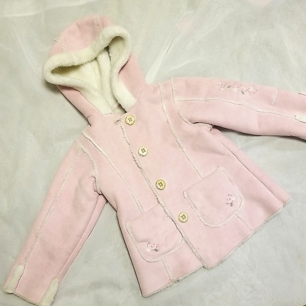 Toddler fur lined hooded coat